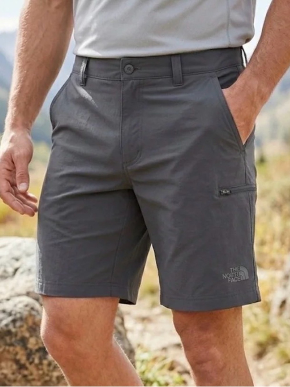 The North Face Men’s Paramount Active Hiking Outdoor Trail Shorts in Dark Gray